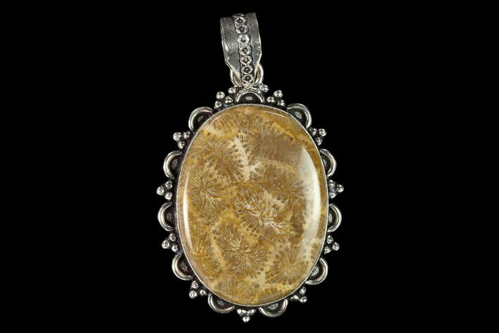 Million Year Old Fossil Coral Pendant - Indonesia #145075